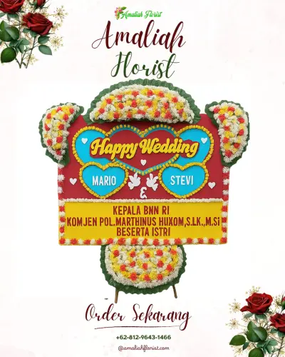 Karangan Papan Bunga Pernikahan di Gadingrejo